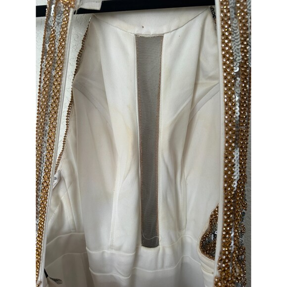 JOVANNI NWT Gold Silver Beaded Embellished Sequin Mermaid Fit Dress Size 6 - Picture 8 of 16